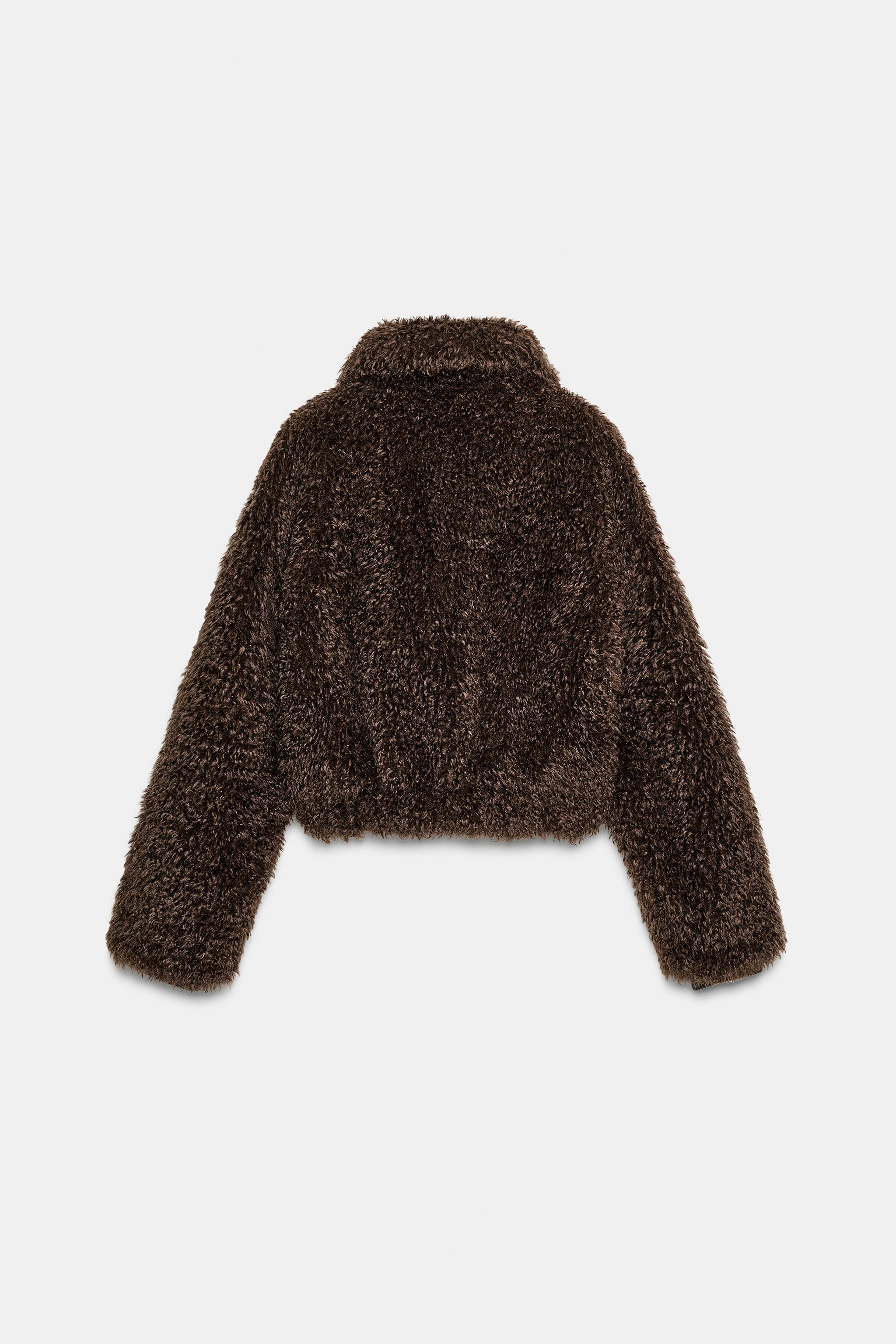 SHORT LONG FLEECE COAT | Zara US