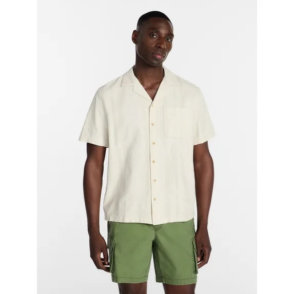 George Men's Embroidered Camp Shirt with Short Sleeves, Sizes S-5XL | Walmart (US)