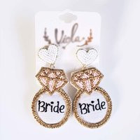 Diamond Ring Bride Earrings, Beaded Bridal Seed Bead Earrings As Gifts | Etsy (US)