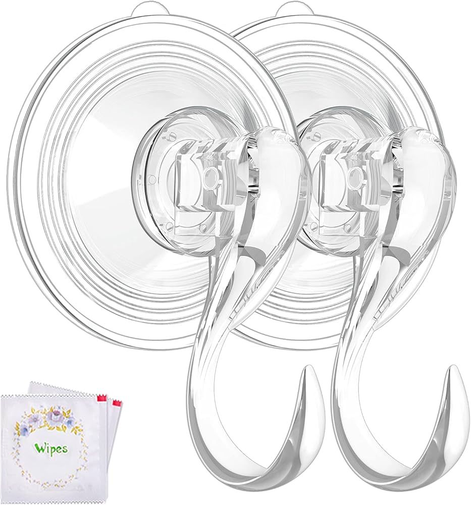 VIS'V Wreath Hanger, Large Clear Heavy Duty Suction Cup Wreath Hooks with Wipes 22 LB Removable S... | Amazon (US)