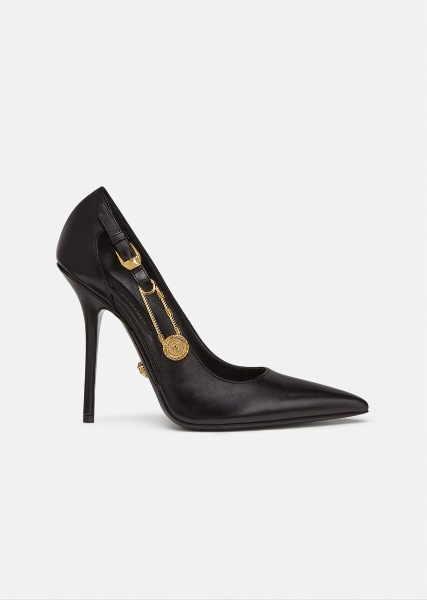 Versace Safety Pin Leather Pumps for Women | US Online Store | Versace (US)