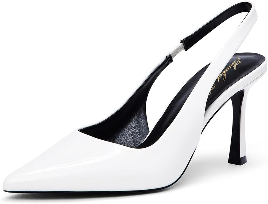 Elisabet Tang Women's Slingback Pumps 3 Inch Pointed Toe High Heels Shoes for Women Fashion Dress... | Amazon (US)
