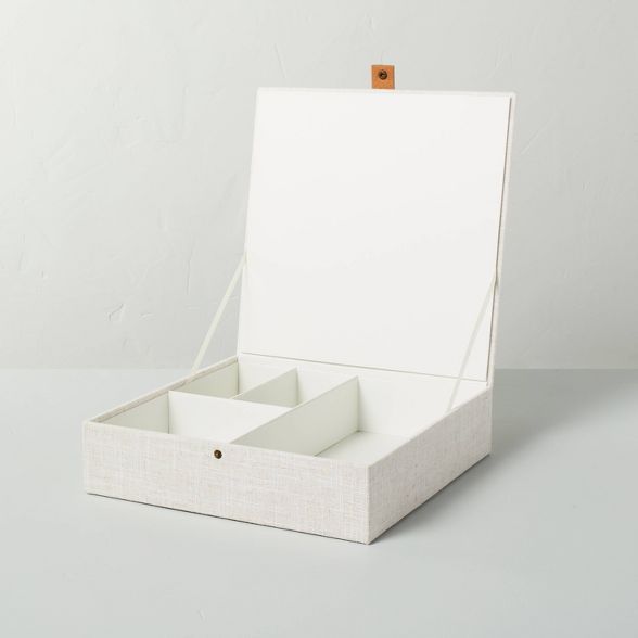 Fabric Divided Jewelry Box Cream - Hearth & Hand™ with Magnolia | Target