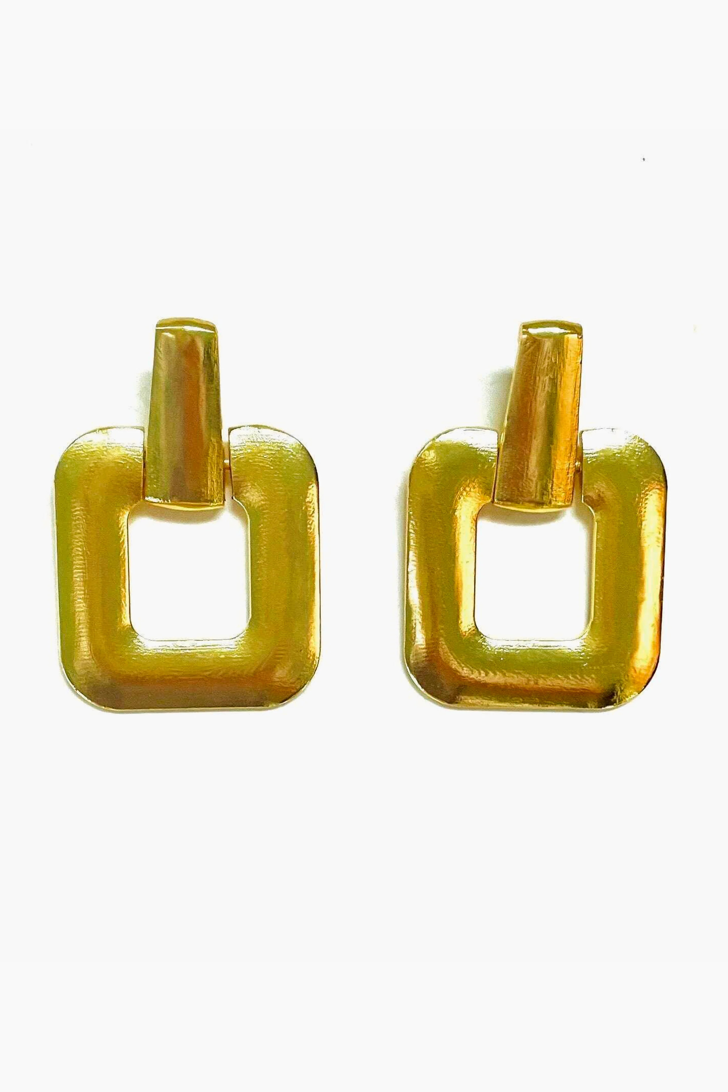 Gold Mod Square Earrings | Tuckernuck (US)