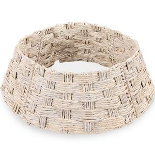 Best Choice Products 36 in. Basket Woven Hyacinth Christmas Cellulose Tree Collar, Skirt Accessor... | The Home Depot