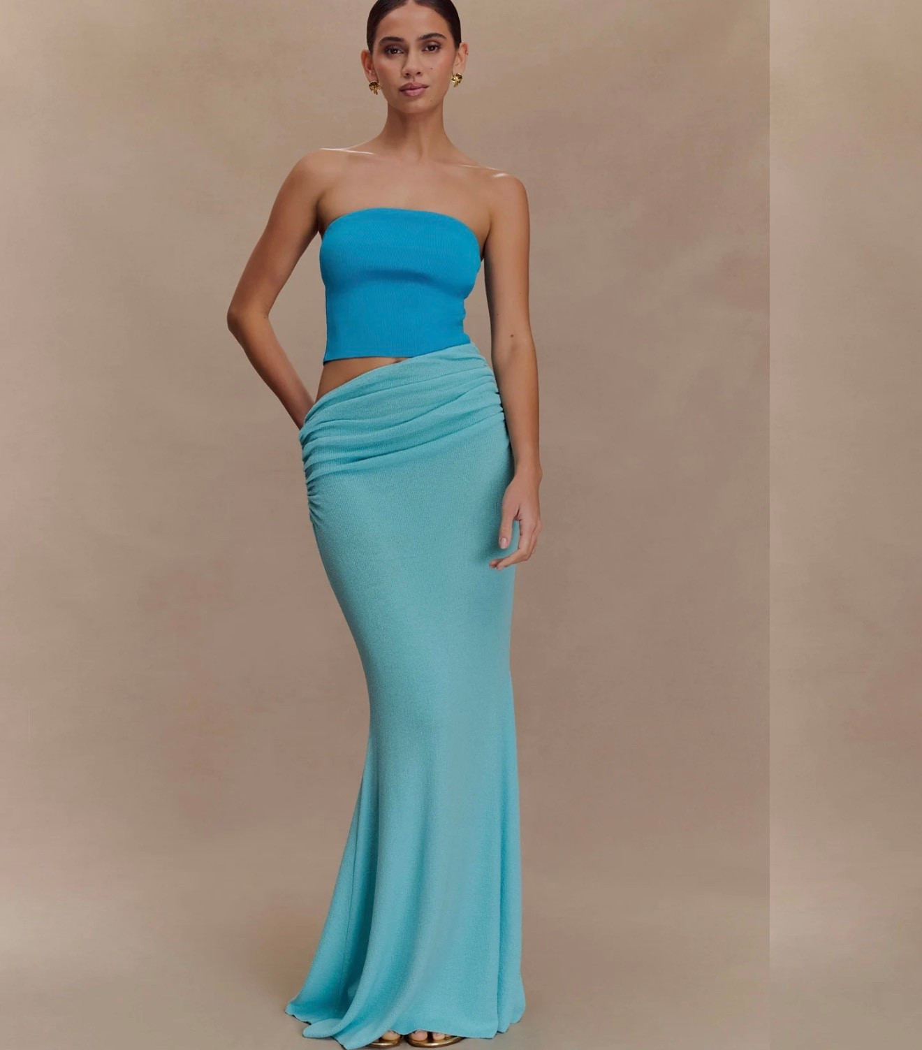 Strapless Knit Maxi Dress - Cyan Blue

#LTKootd #LTKgrwm