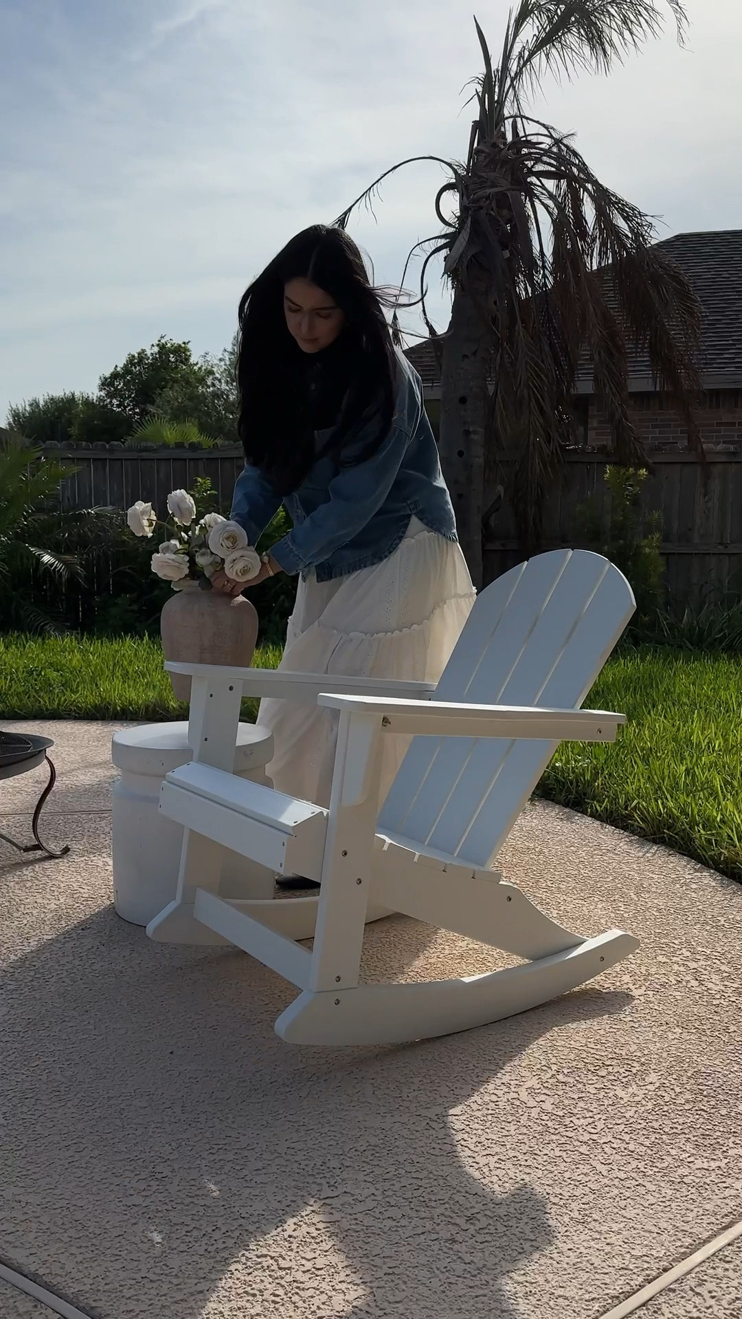 I’m so in love with this white outdoor rocking chair. Perfect for a porch, patio, or by the pool! 

#LTKSeasonal #LTKHome #LTKStyleTip