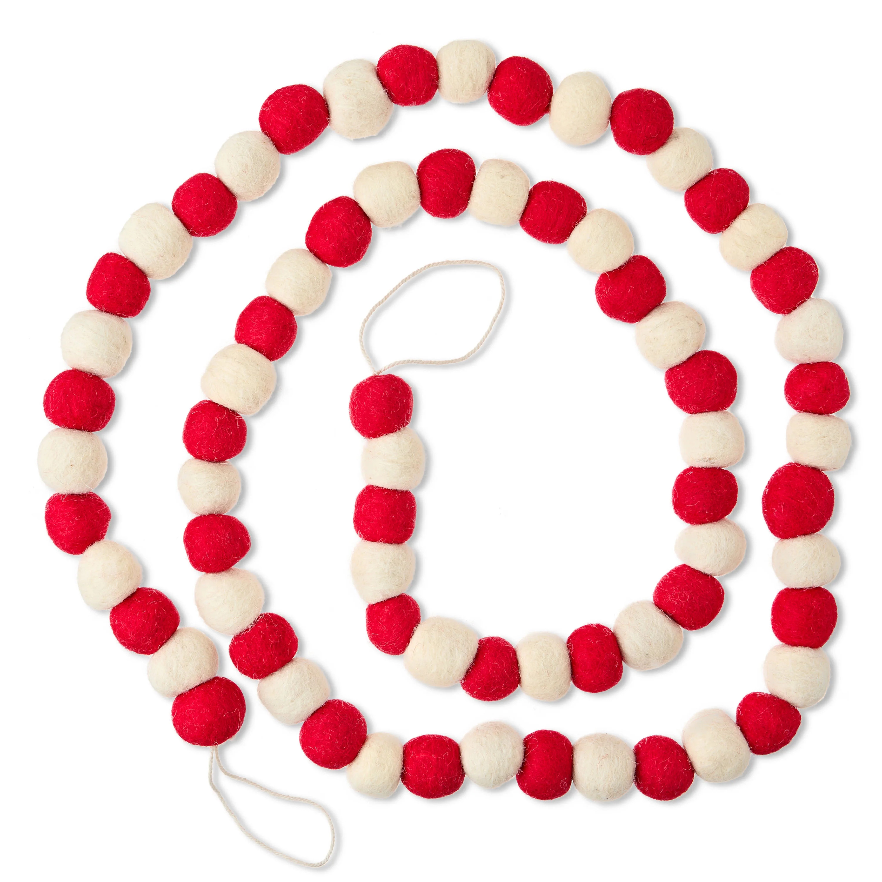 Pom-Pom Christmas Garland, Red and White, 6', by Holiday Time | Walmart (US)