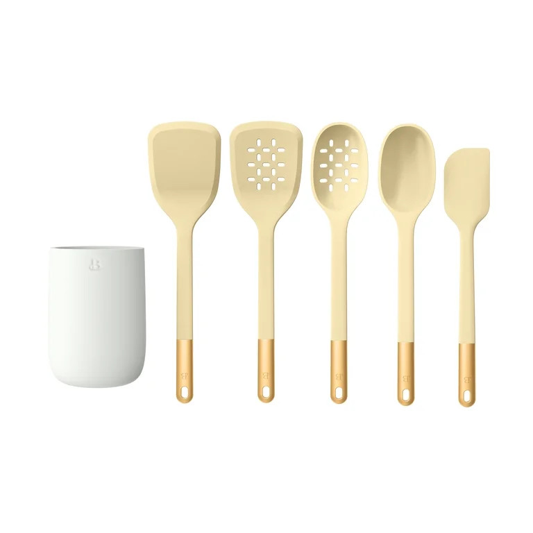 Beautiful 6-Piece Silicone Kitchen Tool Set with Ceramic Crock. Buttercream by Drew Barrymore | Walmart (US)