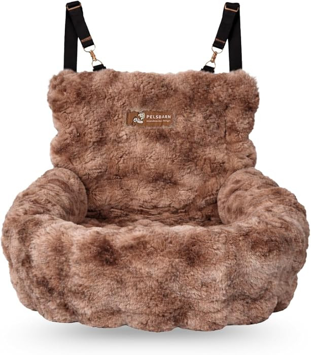 Pelsbarn Luxurious Cozy Car Bed - Small Luxury Travel Dog Bed with Safety Belt - Ultra Soft Faux ... | Amazon (US)