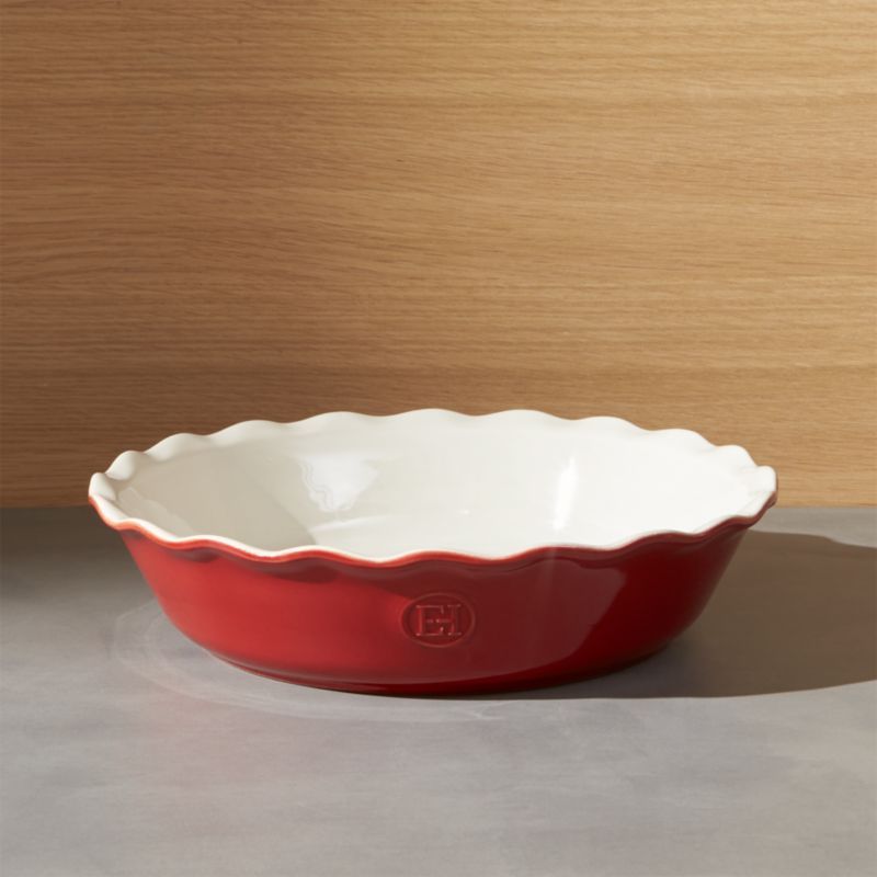 Emile Henry Modern Classic Rouge Red Pie Dish + Reviews | Crate and Barrel | Crate & Barrel