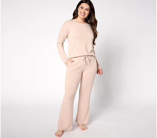 MUK LUKS Drop Shoulder & Straight Leg Hacci Set | QVC