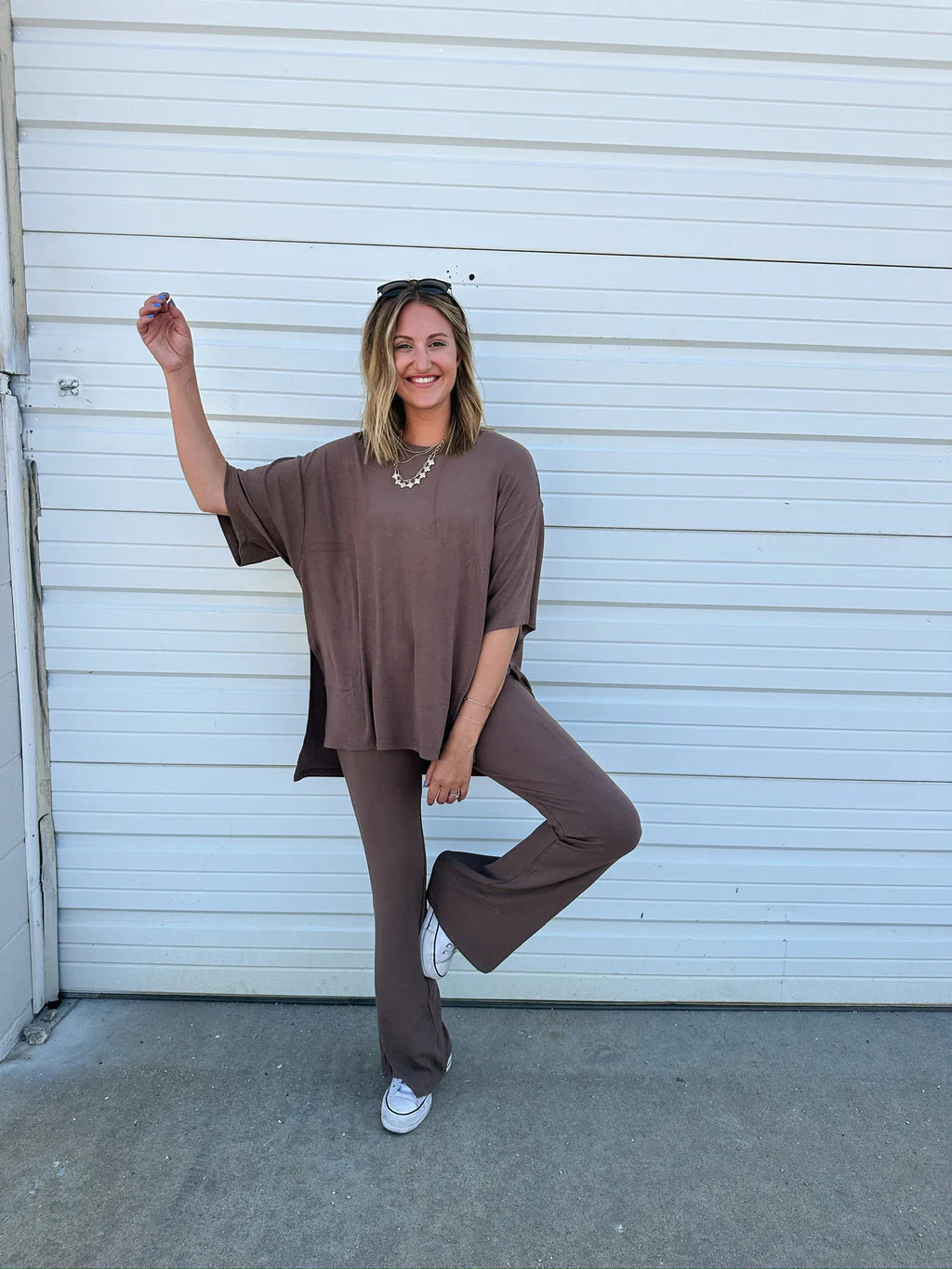 all weekend long pant set - brown | Etta & East