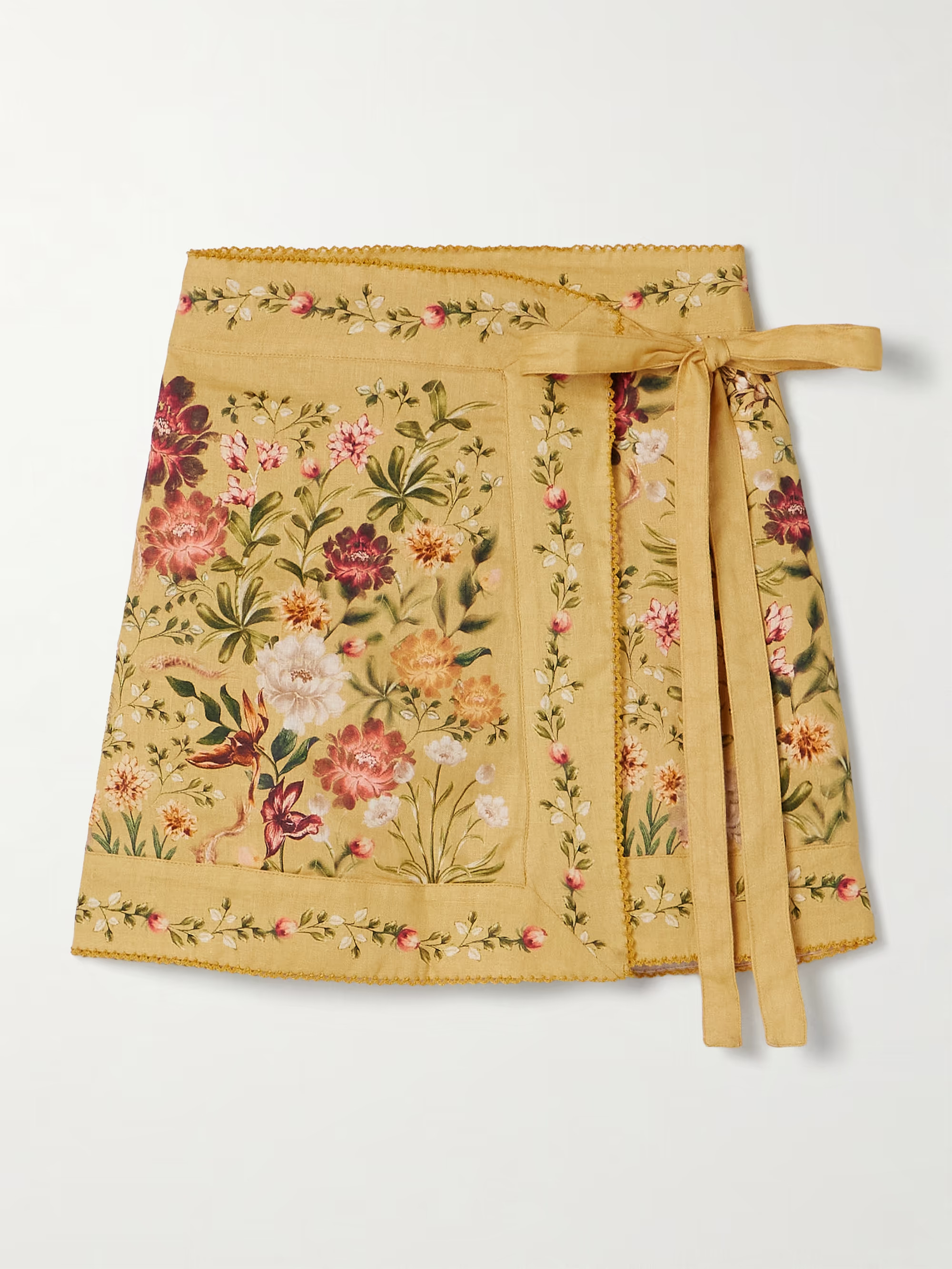 Luna Paramo floral-print linen mini wrap skirt | NET-A-PORTER APAC