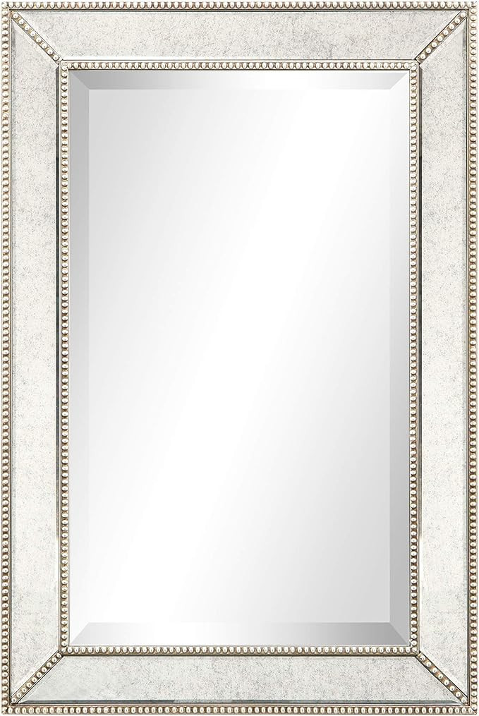Empire Art Direct Solid Wood Frame Wall Mirror, 1"-Beveled Center Antique Mirror for Bathroom, Be... | Amazon (US)