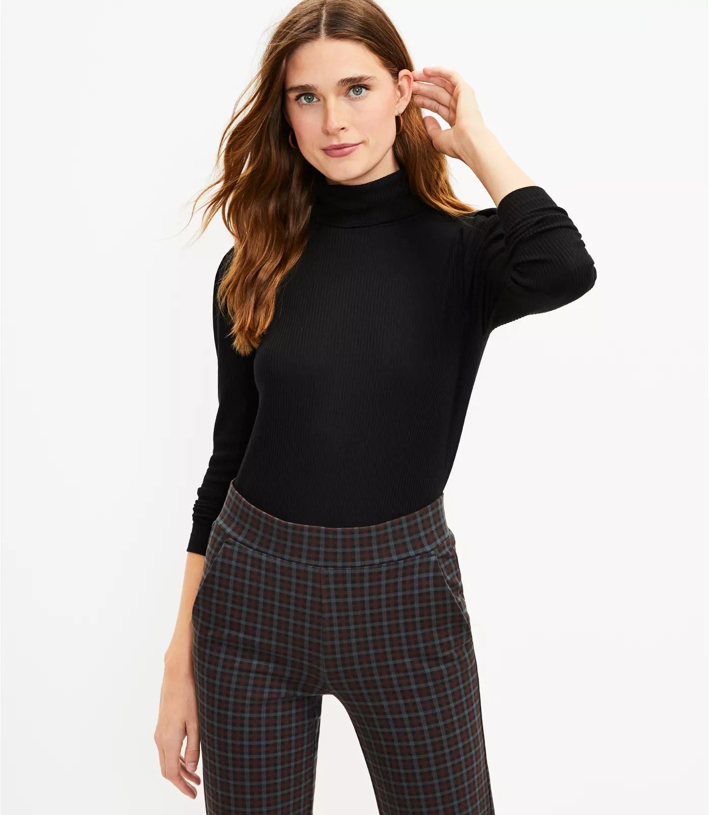 Pleated Sleeve Turtleneck Top | LOFT | LOFT