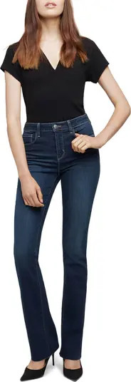 L'AGENCE Ruth High Waist Raw Hem Straight Leg Jeans | Nordstromrack | Nordstrom Rack