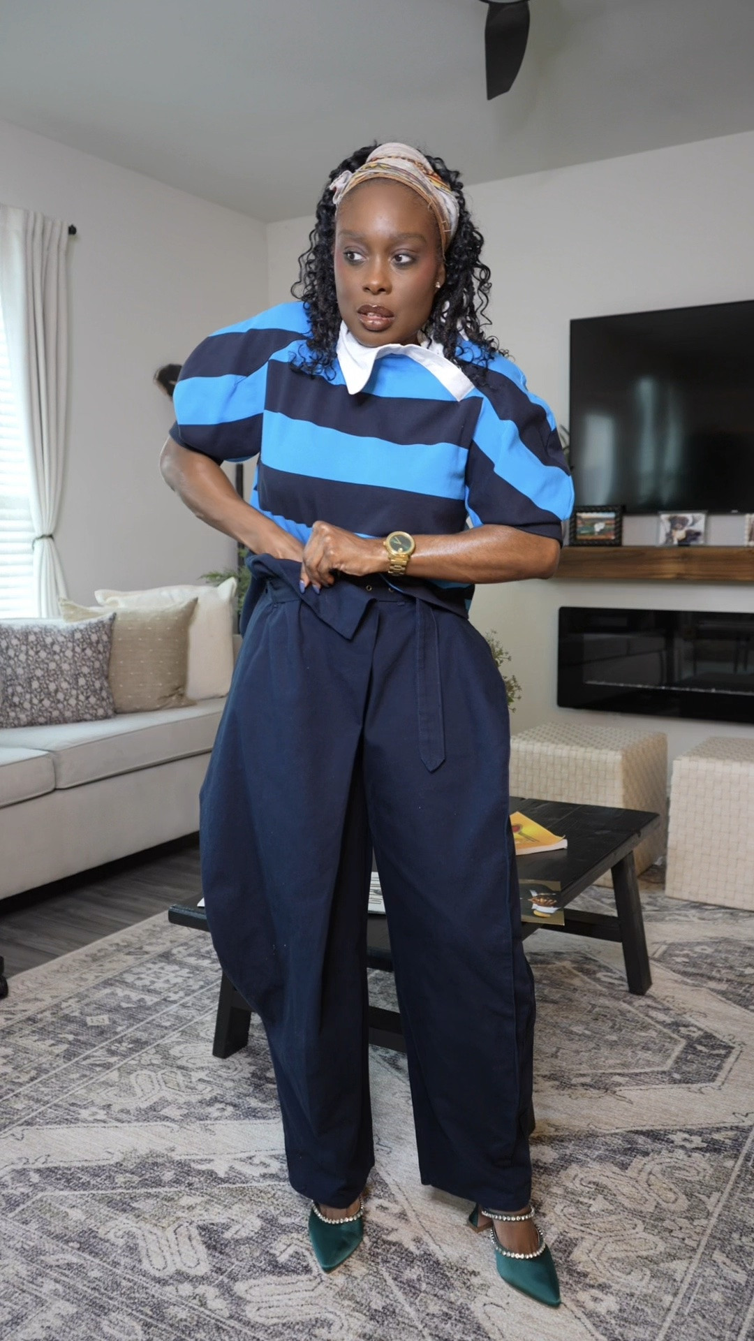 Looking cute is part of the game plan. 💙💚🏀
Pulled up to cheer on the @dallaswings looking like a win before tip-off.…Like, Follow, Share

👚 : @bykahlana 
👖: @sheinofficial 
👠: @amazon 
👜: @louisvuitton 
🕶️: @dezi 

#WhatIWore 
#SincerelyGerine
#TheLookStrategist

#LTKgrwm #LTKootd #LTKOver40