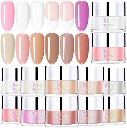 Dip Powder 12 Colors Kit for French Nail Manicure,Dipping Powder Nail Art Set Essential Set (Not ... | Amazon (US)
