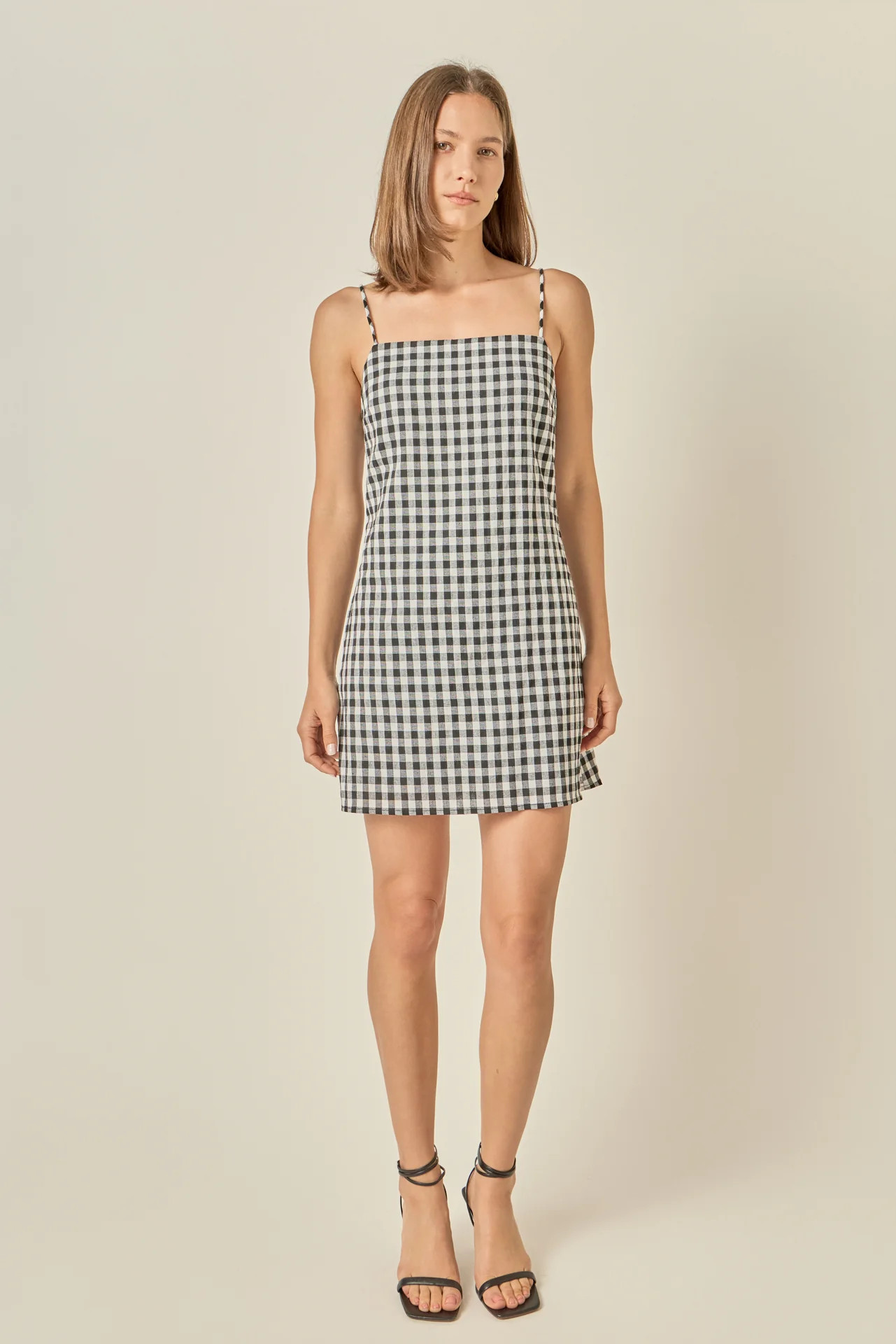 Gingham Slip Mini Dress | English Factory