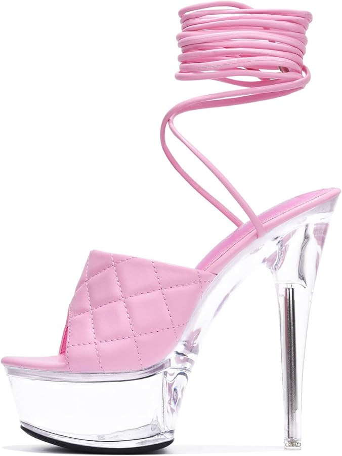 Cape Robbin Women's Transparent Platform Stiletto Heel Sandals - Open Round Toe Party Dressy Shoe... | Amazon (US)