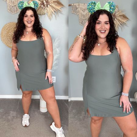 Disney themed amusement park outfit inspo Spring + Summer 🏰🐭🎆 Curvy approved Disney outfits. Athletic dress with built in shorts. 
Tennis dress: XL
Mickey ears are a small business on Etsy that are custom. Exact styles sold out, linking similar options from seller. 
#disneyoutfits

#LTKplussize #LTKActive #LTKfamily