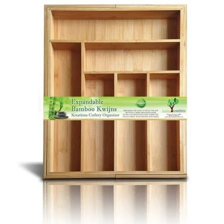 EXPANDABLE Bamboo Silverware Organizer 6-8 Slots Adjustable Drawer Inserts with Deep Dividers for St | Walmart (US)