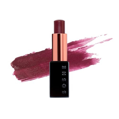 SOSHE Beauty - Peptide Glow Hydrating Lip Treatment | Intense Moisture | Peptides, Vitamin E, Hyaluronic Acid | Cruelty-Free, Certified Plastic Negative (Kismet - Deep Berry) | Amazon (US)