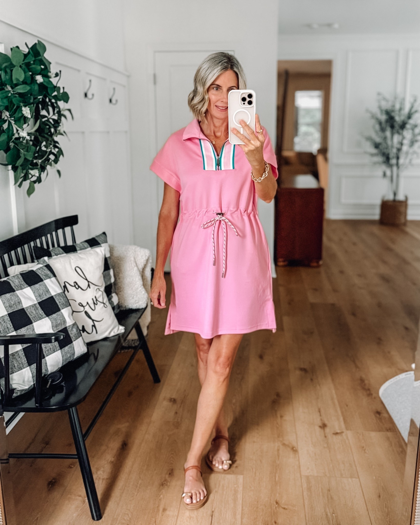 Amazon short sleeve dress with adjustable tie and pockets. So comfy and perfect everyday dress! Can even be worn as a swim cover up. Wearing a small comes in other colors 

#LTKFindsUnder50 #LTKSaleAlert #LTKSeasonal