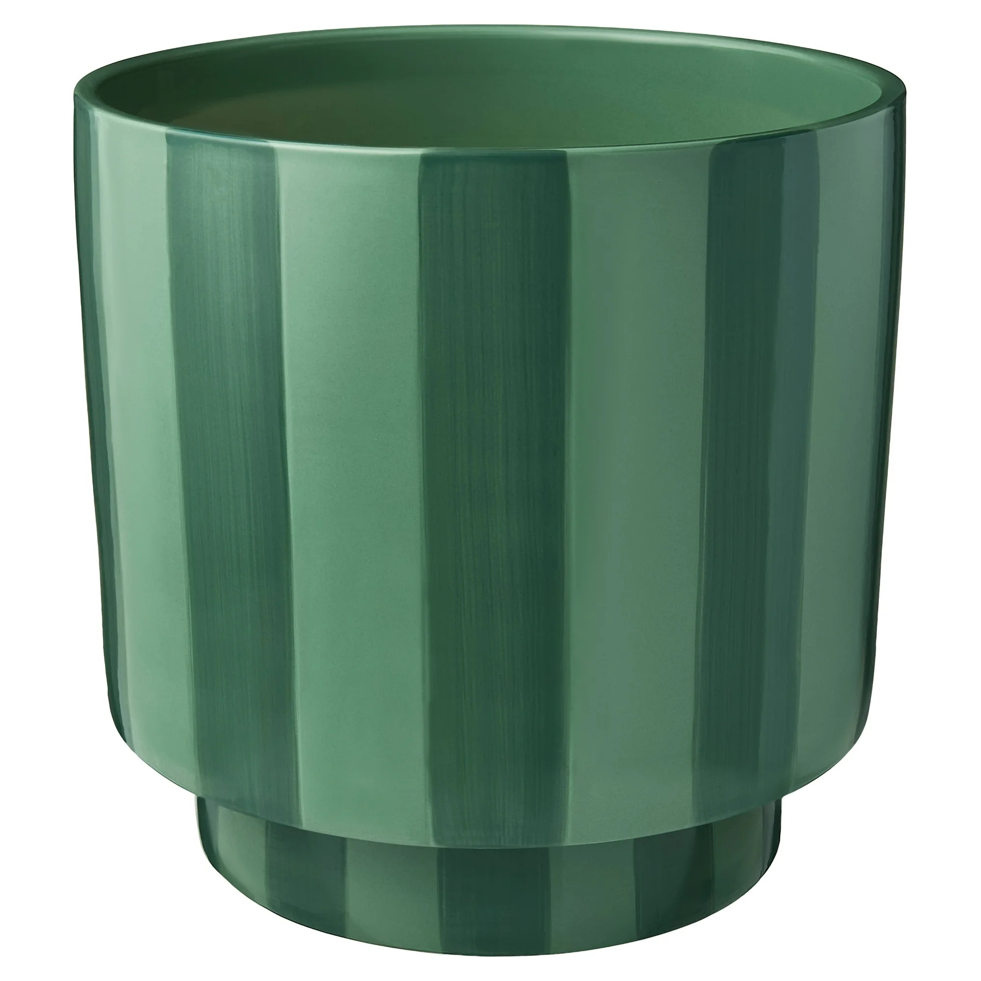 Mainstays Lauren 10 inch Round Ceramic Planter with Green Lily Design | Walmart (US)
