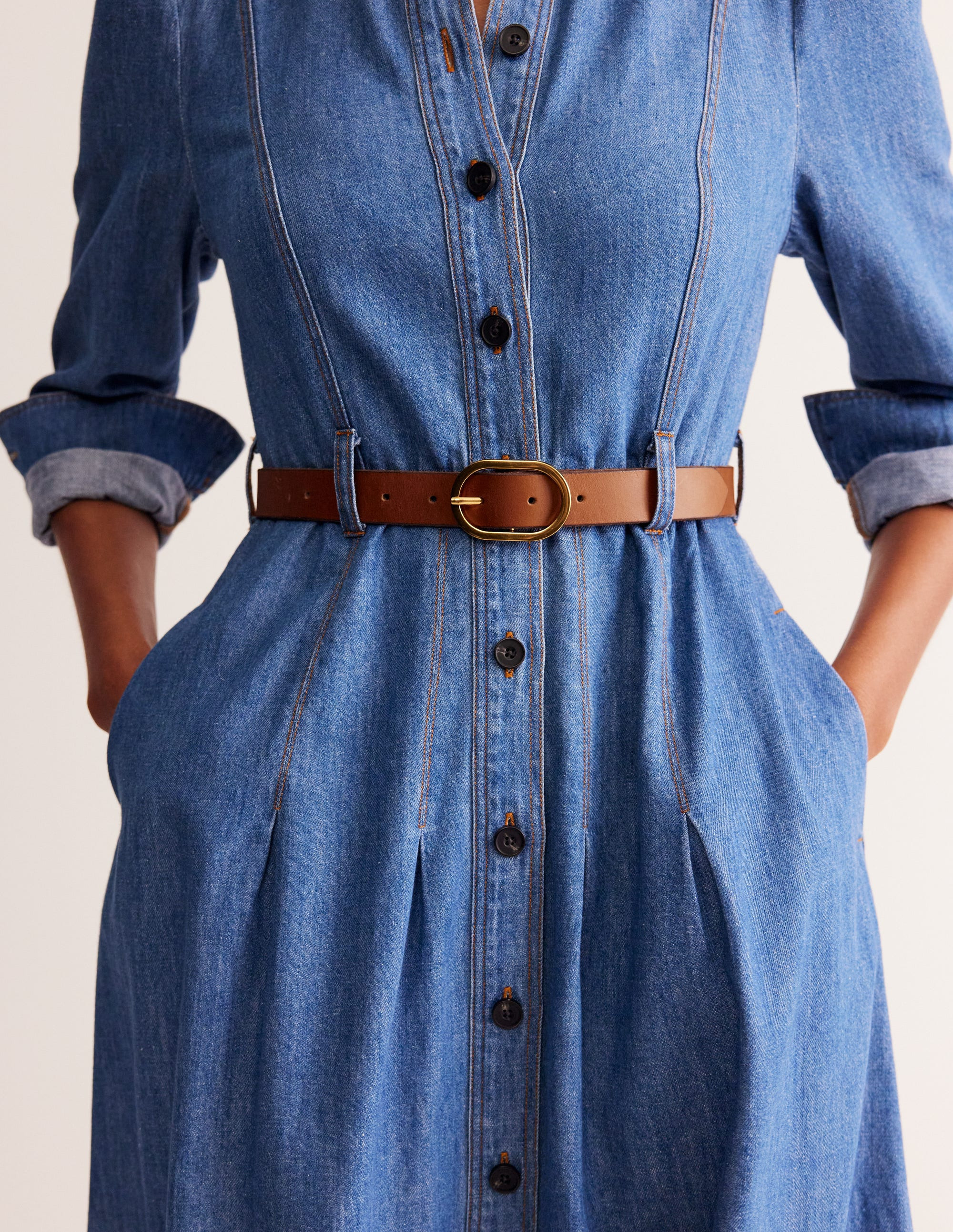 Classic Leather Belt-Tan | Boden UK