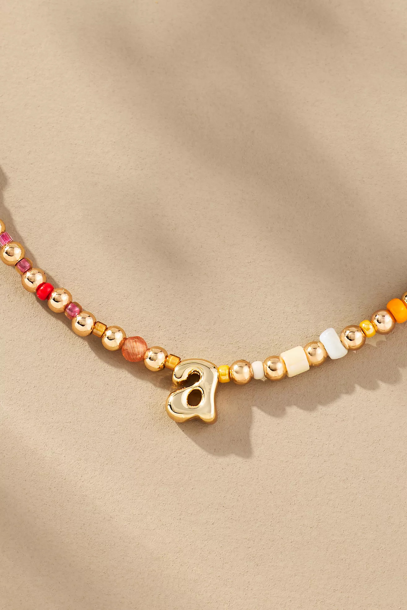 Beaded Bubble Letter Lowercase Monogram Necklace | Anthropologie (US)