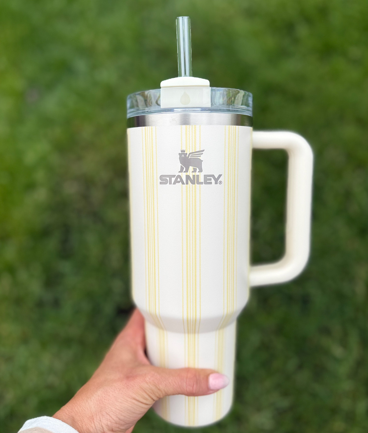 Yellow striped tumbler from @stanley_brand #stanley1913partner #stanley 

 