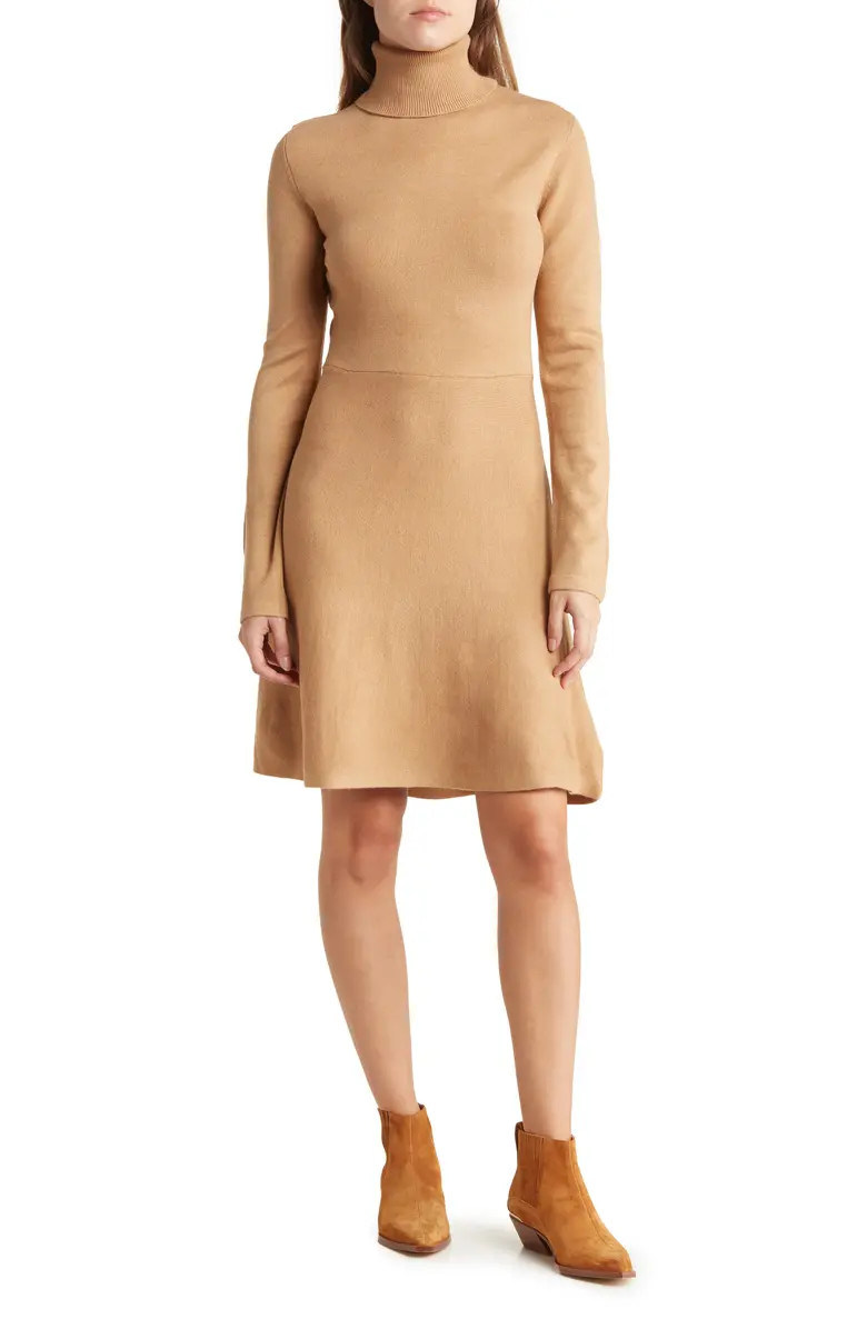 French Connection Turtleneck Fit & Flare Sweater Dress | Nordstromrack | Nordstrom Rack