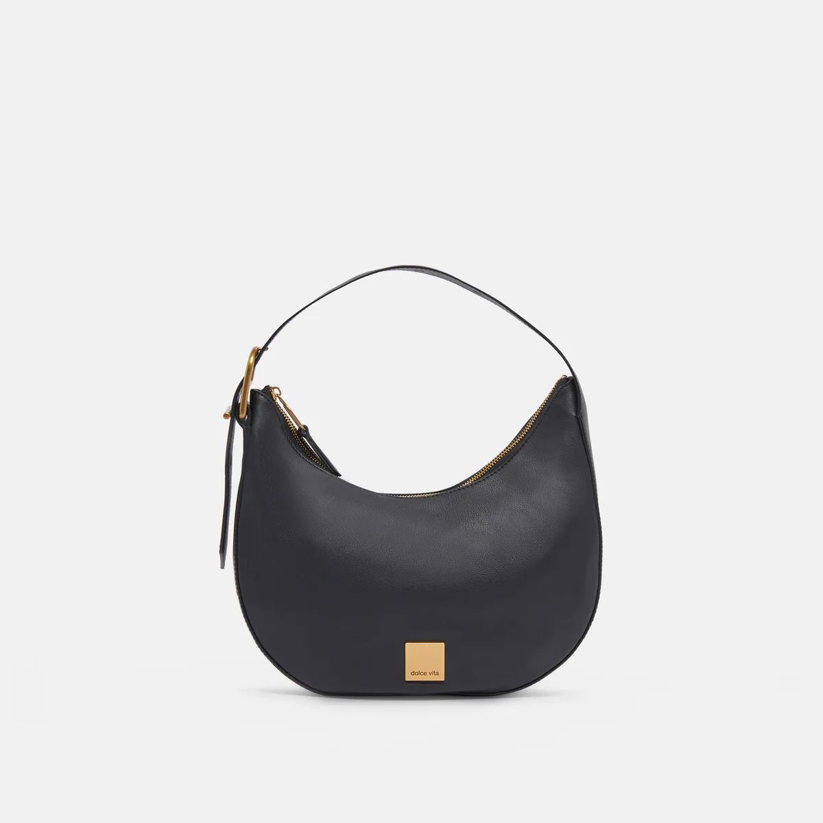 LANEE SHOULDER BAG BLACK ROYAL LEATHER | DolceVita.com