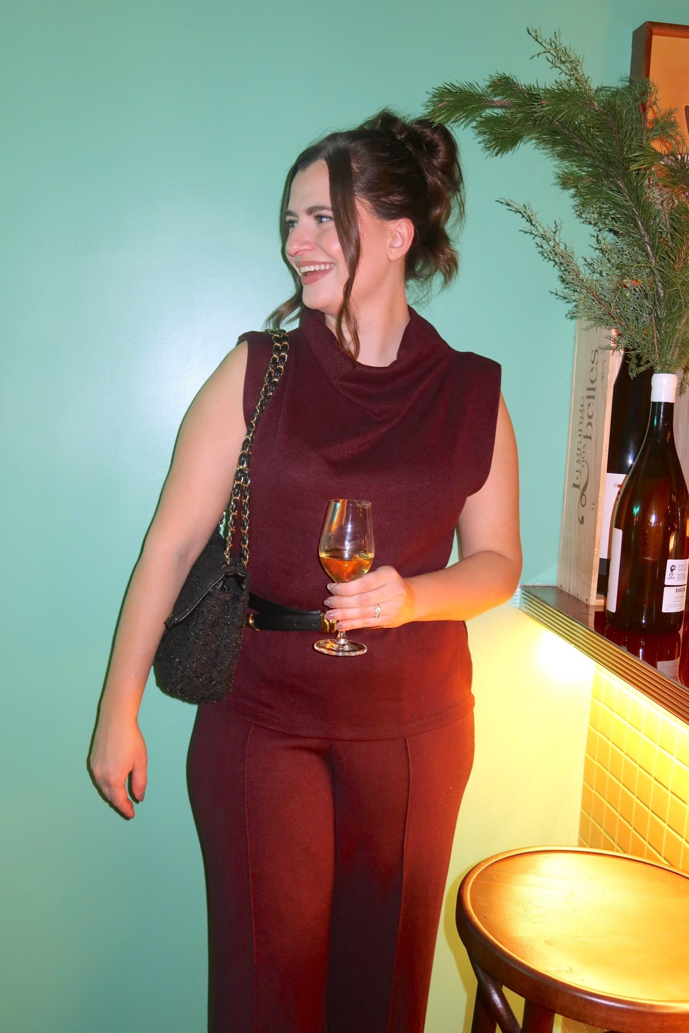 Outfit I wore to a holiday party in NYC the other night! This matching knit set from mango is so cute and can be dressed up or worn separately. Added a black belt with gold hardware from Madewell and did a messy bun updo!

#LTKFindsUnder100 #LTKHoliday #LTKootd