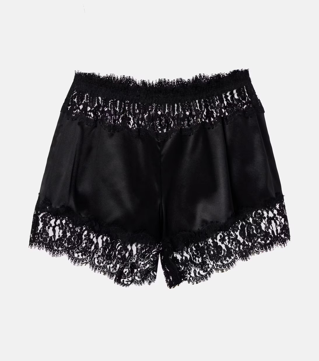 Lace-trimmed silk and cotton-blend shorts | Mytheresa (US/CA)