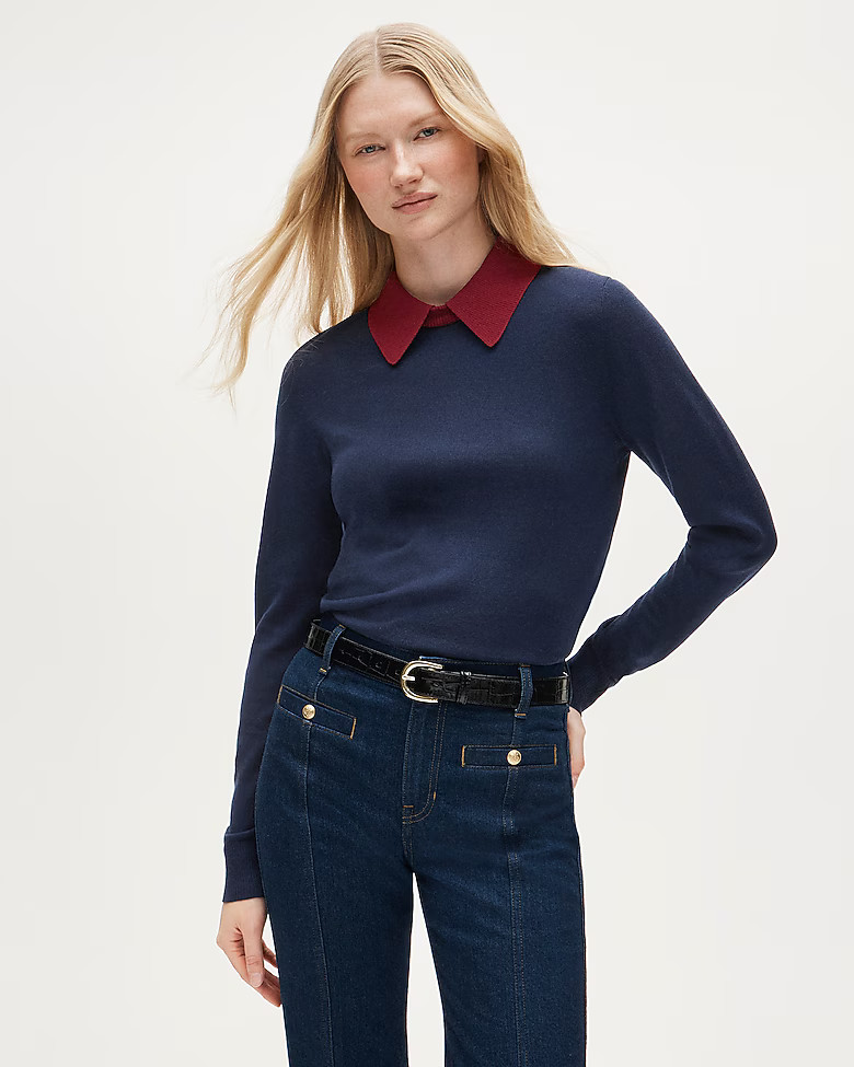 Carolyn collared sweater in merino wool | J. Crew US