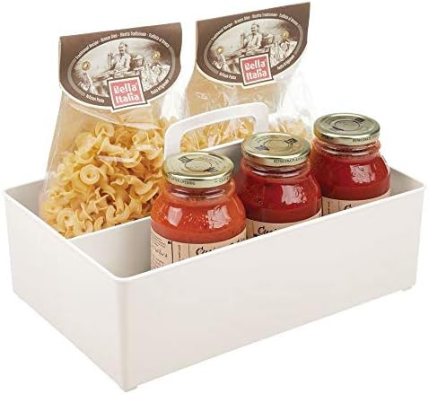 mDesign Plastic Portable Storage Organizer Kitchen Caddy Tote, Divided Basket Bin with Handle for... | Amazon (US)