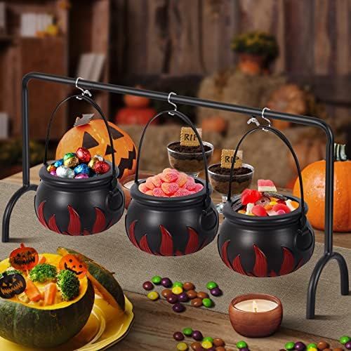 Halloween Party Decoration, Cauldron Halloween Decor, 3 Witches Cauldron with Black Decor Iron Ra... | Amazon (US)