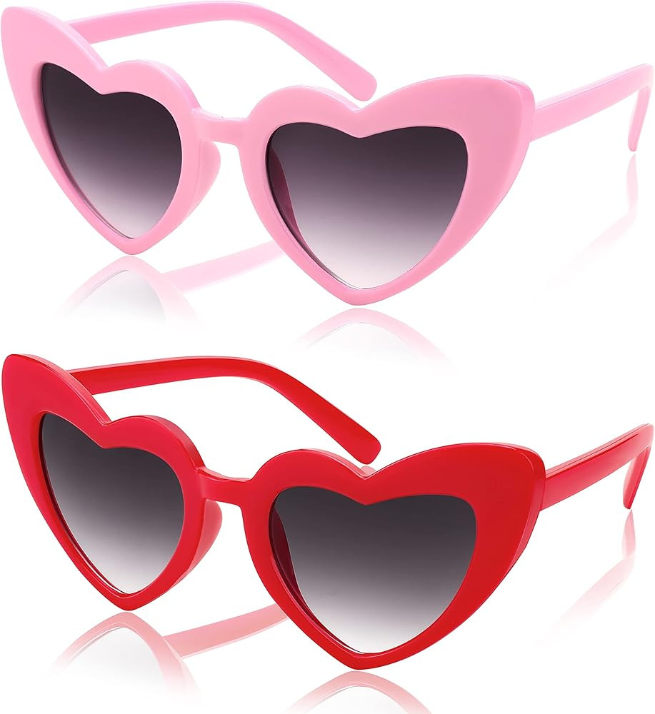 FEISEDY 2 Pack Vintage Kids Heart Sunglasses Girls Toddler De Sol Gafas Beach Party Holiday Sun G... | Amazon (US)
