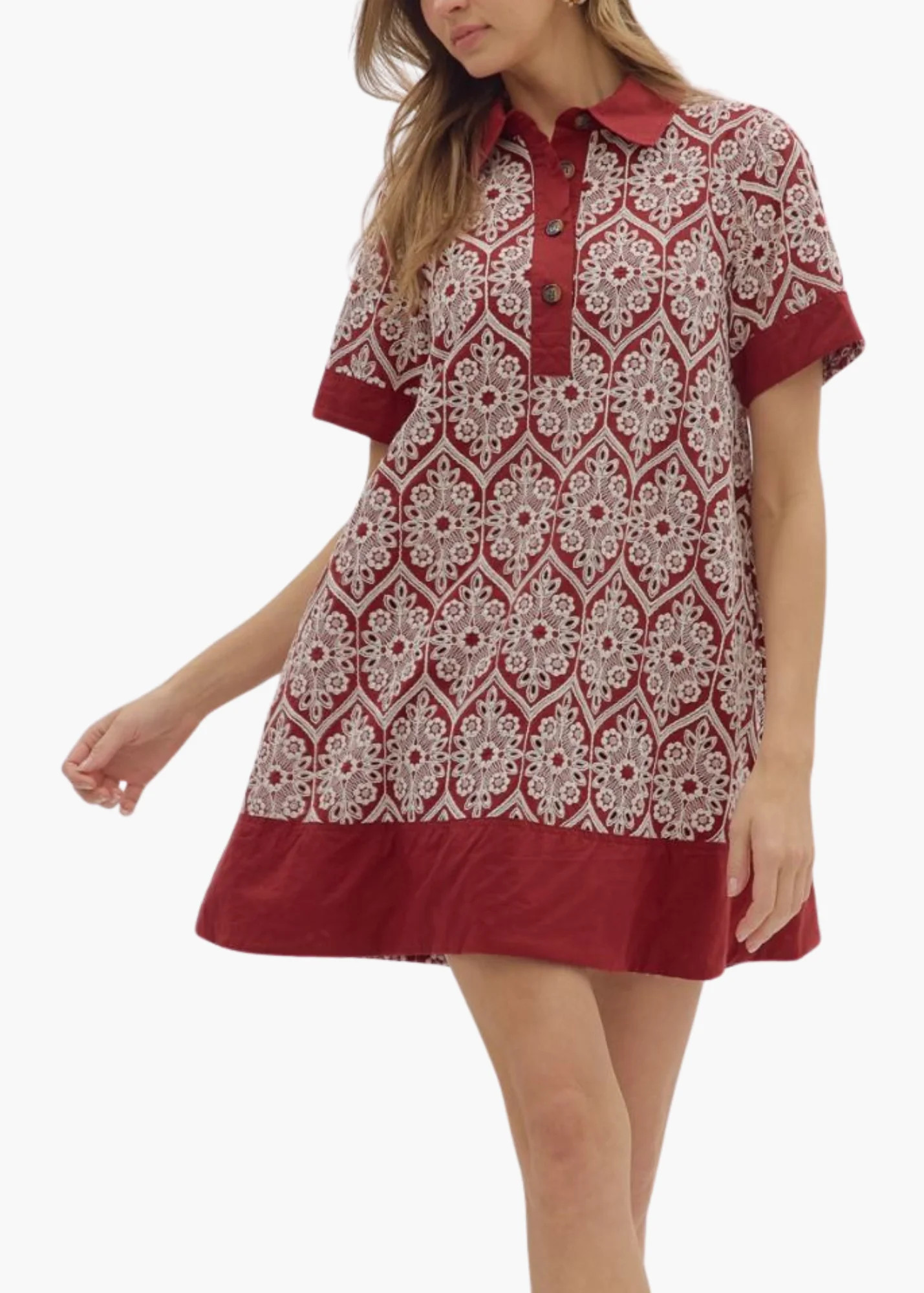 Beckett Dress in Burgundy | Poppy and Pink