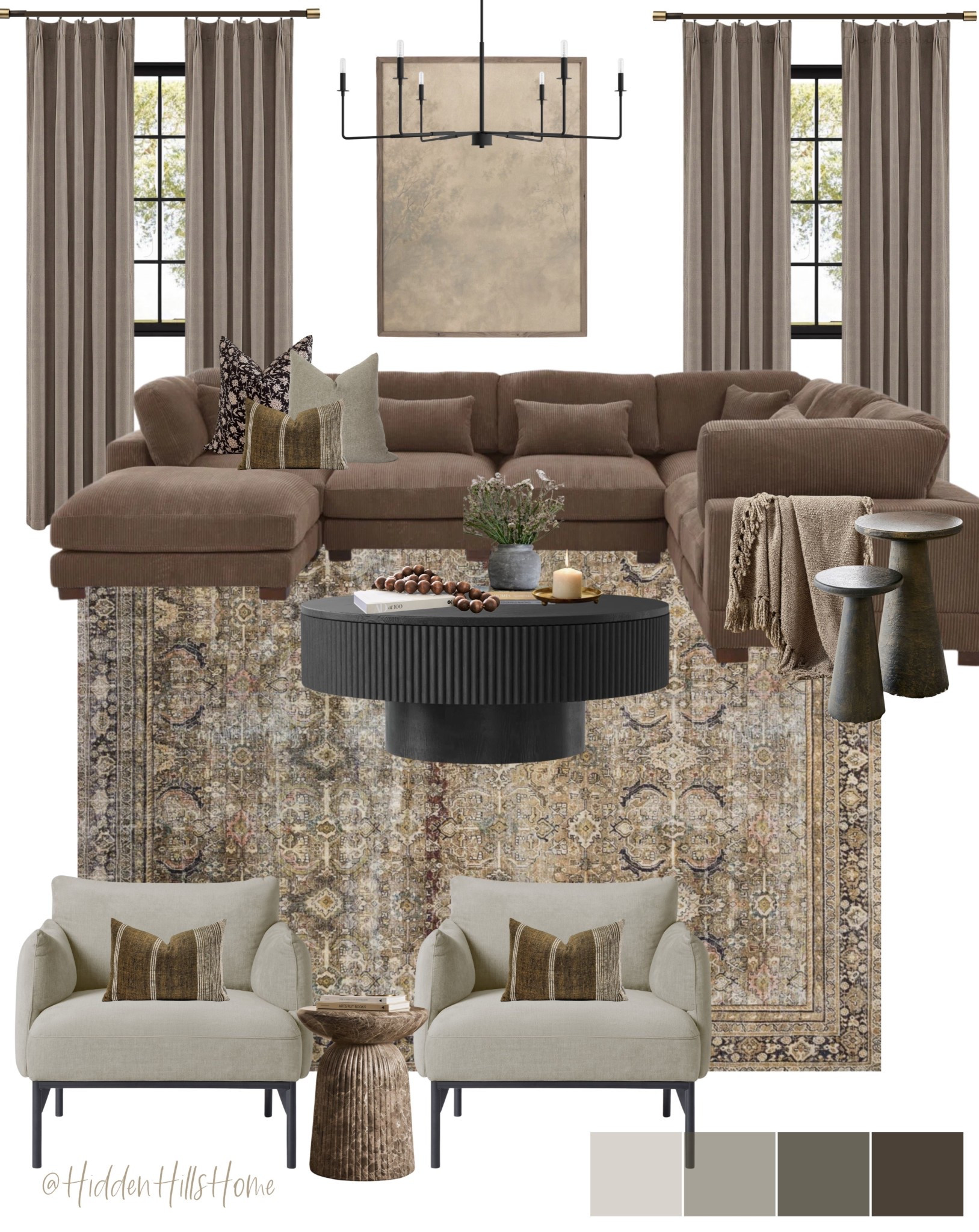 Cozy living room decor ideas, living room mood board, home decor, brown sectional sofa, timeless and affordable living room design, cozy home decor 

#LTKSaleAlert #LTKHome #LTKSeasonal
