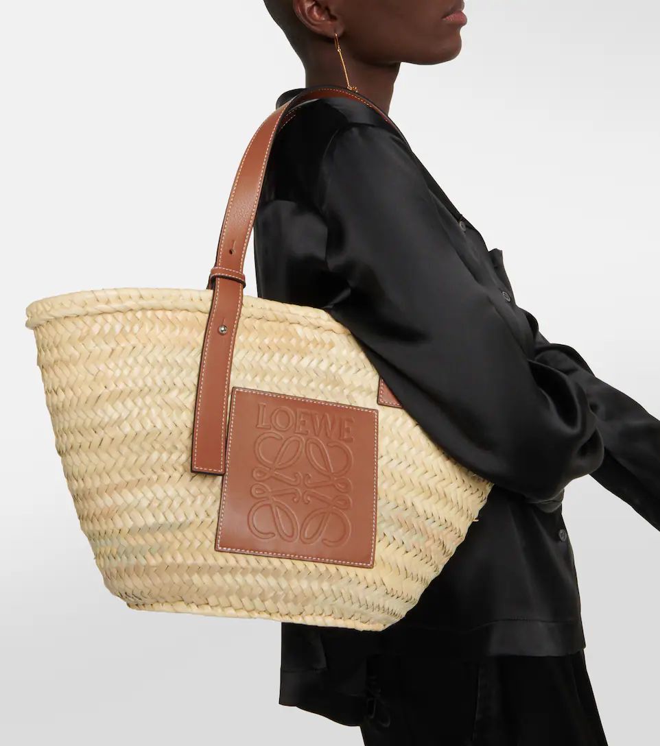 Medium leather-trimmed basket tote | Mytheresa (UK)