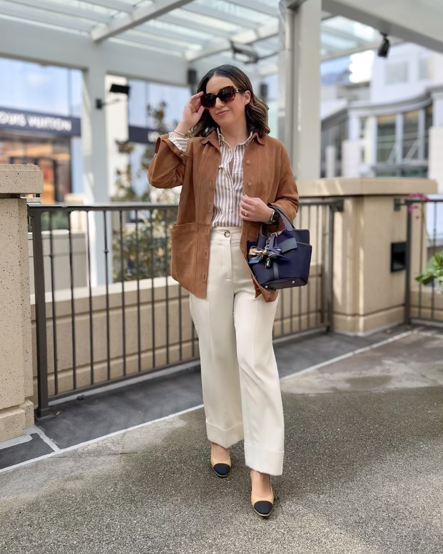 Outfit breakdown:

• Leather jacket is size S for my usual 36/4US. It fits comfortably I can layer a thin  jumper underneath. Great quality, it is a timeless piece! 

• Striped shirt is size 36/4Us (true to size). Ideal for spring and summer 

• Pants are 38/6US (true to size). Ideal for spring and fall. These are my favorite pants! Full length on petites 

• Shoes are from Chanel but I linked a similar option 


For reference:
I am 5’2” (team petite)
129lbs (58kgs)


#LTKU #LTKPetite #LTKStyleTip