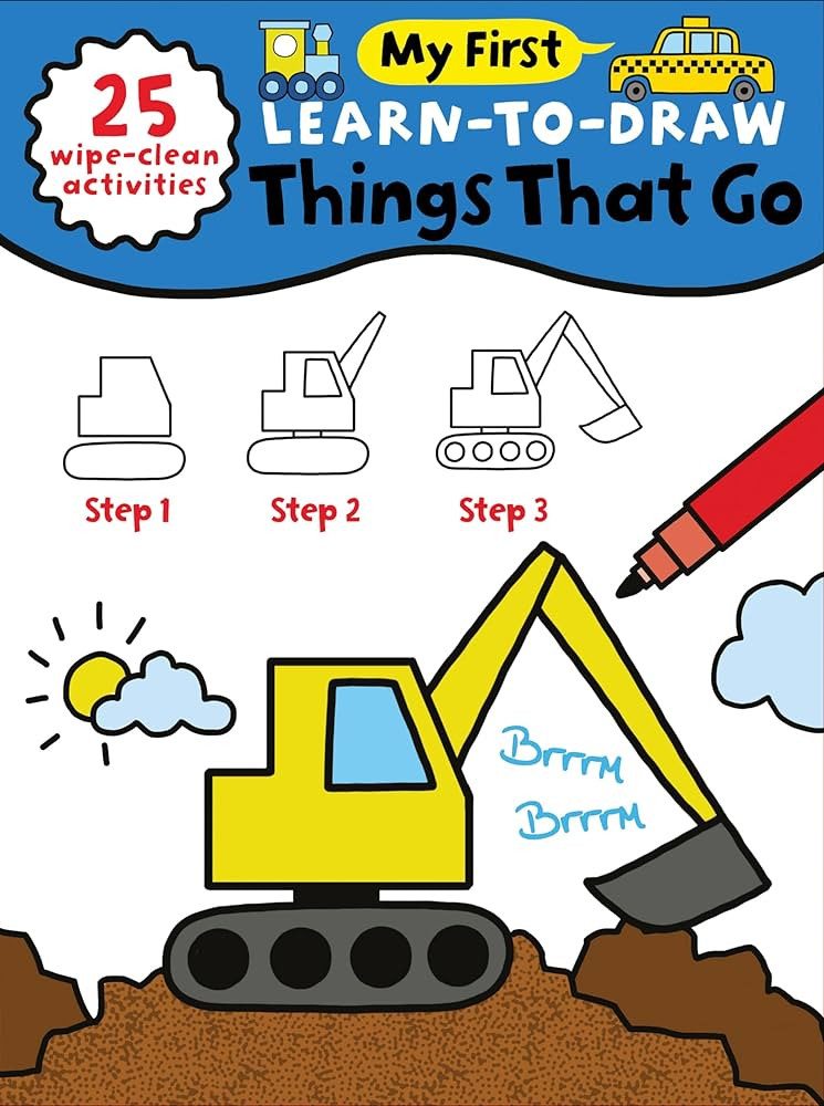My First Learn-To-Draw: Things That Go: Coloring Book for Toddlers with 25 Wipe Clean Activities ... | Amazon (US)