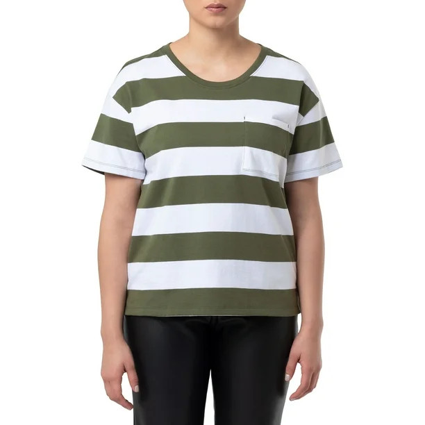 Time and Tru Women's Short Sleeve Boyfriend T-Shirt | Walmart (US)