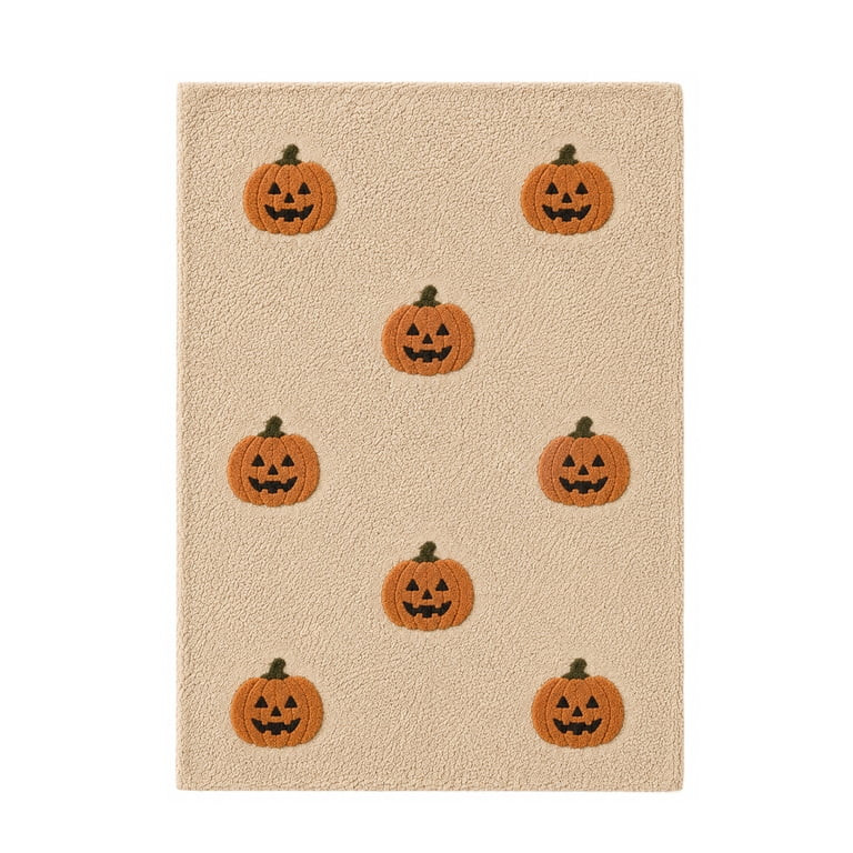 Halloween Ghost Flannel Throw Blanket, Neutral Embossed Skull Ghost Bat Pumpkin Potion Bottle Pat... | Walmart (US)