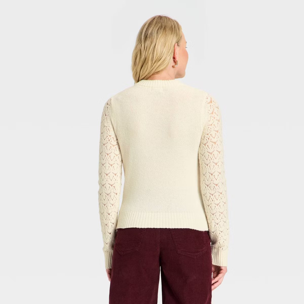 Women's Lace Crewneck Pullover Sweater - Universal Thread™ | Target