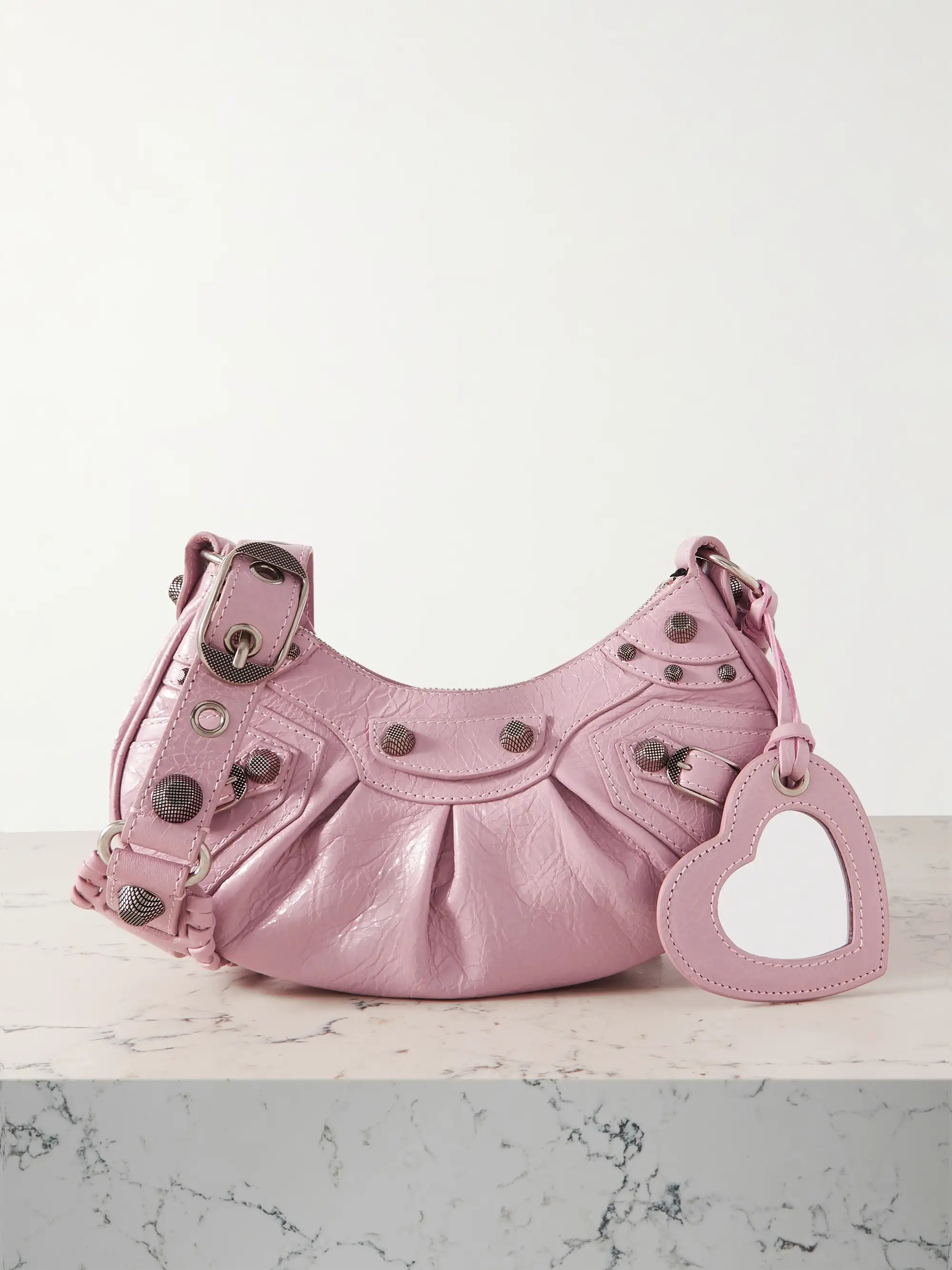Le Cagole XS studded crinkled-leather shoulder bag | NET-A-PORTER APAC